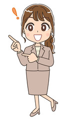 スーツ 女性 イラスト かわいい