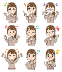 スーツ 女性 イラスト かわいい