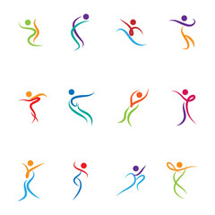 Creative people logo design vector template element