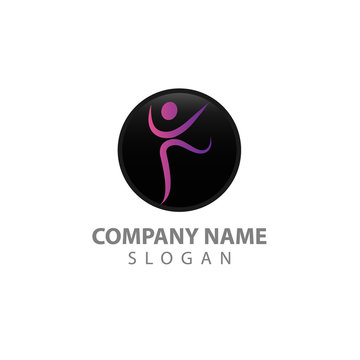 Creative people logo design vector template element