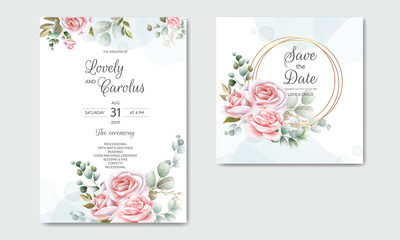 Hand Drawn Floral Wedding Invitation Card