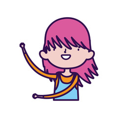 cute little girl happy cartoon character portrait