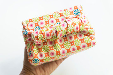 Furoshiki for wrapping gift and lunch box traditional Japanese culture item