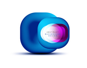 Square geometric banners with 3d smooth blend effect. Digital technology trendy icon design. Vector Illustration For Wallpaper, Banner, Background, Card, Book Illustration, landing page