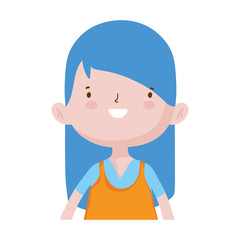 cute little girl happy cartoon character portrait