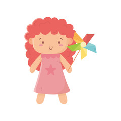 kids toy, cute little doll with pinwheel