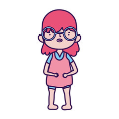 cute little girl happy cartoon character