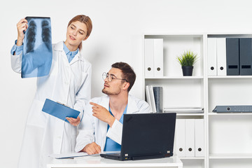 Fototapeta premium businesswoman working on her laptop in office