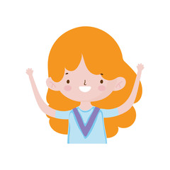 cute little girl happy cartoon character portrait