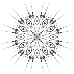 Circular in the form of a mandala for henna, Mehndi, tattoos, decorations. Coloring book page.