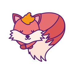 baby shower cute fox sleeping animal cartoon