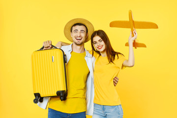 couple with suitcase