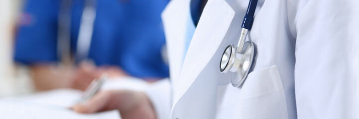 Female medicine doctor hand holding