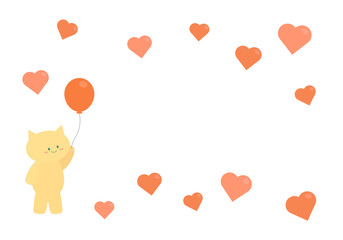 バレンタインのねこ・ハートフレーム１