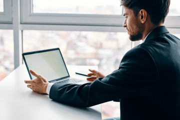 businessman working on laptop