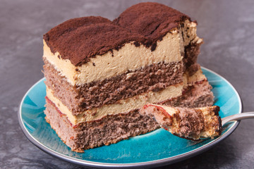 Tiramisu cake for different occasions. Delicious dessert