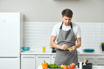 man in kitchen