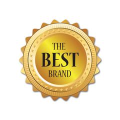 Best brand award label golden colored