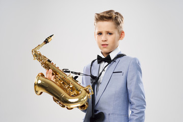 man playing saxophone