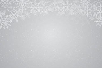 Abstract Christmas background with white snowflake borders