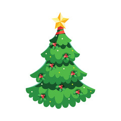 Abstract Christmas tree flat design 