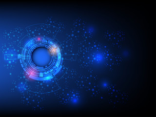 Science and technology Molecules Concept of neurons and nervous system on blue background, Vector illustration.