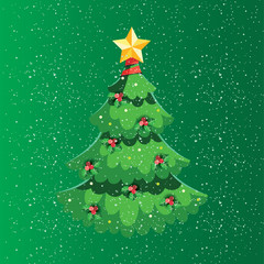 Abstract Christmas tree flat design 