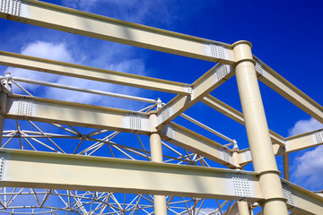 White steel structure frame