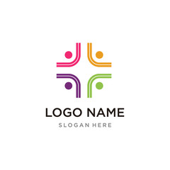 Adoption and community care Logo template vector icon