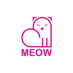 cat logo simple modern line art vector for animal template or print art design inspiration