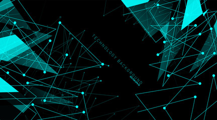 abstract vector background. polygonal space low poly dark background with connecting dots and lines . Vector Illustration For Wallpaper, Banner, Background, Card, Book Illustration, landing page