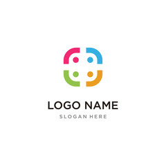 Adoption and community care Logo template vector icon