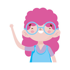 cute little girl happy cartoon character portrait