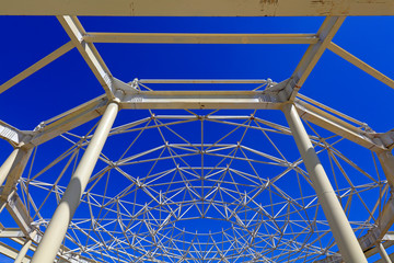 Steel structure at a construction site