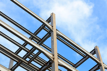 Steel structure of construction site