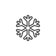 Cool mode, snowflake line icon. linear style sign for mobile concept and web design. Air Conditioning snowflake outline vector icon. Freeze symbol, logo illustration. Vector graphics