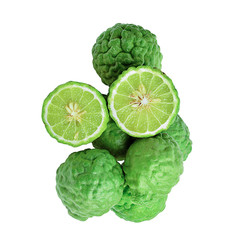 fresh bergamot on white background