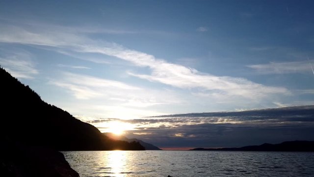 Time lapse of a sunset from Elk Bay Rec Site on Vancouver Island