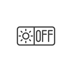 Air heating off switch button line icon. linear style sign for mobile concept and web design. Heat system off control outline vector icon. Symbol, logo illustration. Vector graphics