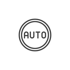 Automatic mode button line icon. linear style sign for mobile concept and web design. Auto, circle button outline vector icon. Symbol, logo illustration. Vector graphics