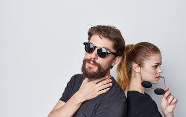 young couple with sunglasses