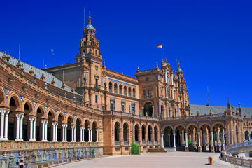 Fototapeta na wymiar Famous Plaza de Espana in Sevilla