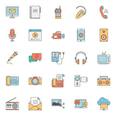 Communication Devices Flat Icons Pack 