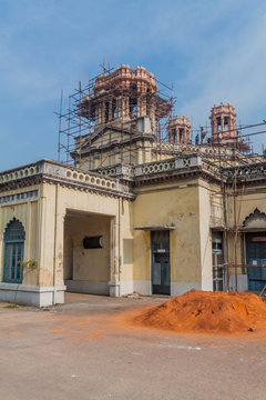 Heritage building Chattar Manzil (Kothi Farhat Baksh) under renovation in the center of Lucknow, Uttar Pradesh state, India
