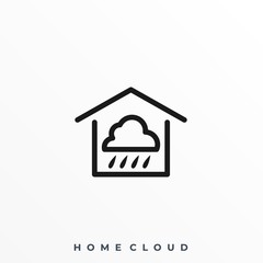 Home Cloud Illustration Vector Template