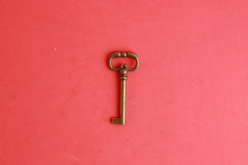 nice antique copper closet key