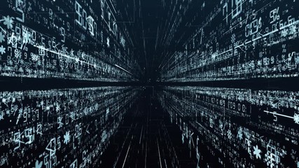 Collect and store large amounts of data. Abstract cloud or server. Files with digital program code are stored in the archive in an orderly manner. Large data streams of the global Internet. - Powered by Adobe