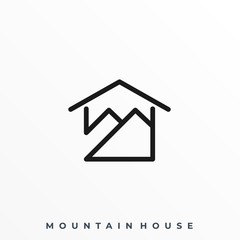 Mountain House Illustration Vector Template