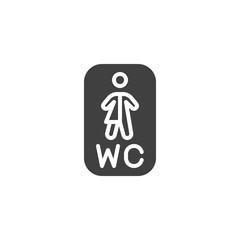 Unisex restroom vector icon. filled flat sign for mobile concept and web design. Toilet, WC glyph icon. Symbol, logo illustration. Vector graphics