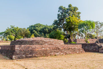 Ruins of a stupa at Sanchi, Madhya Pradesh, India
